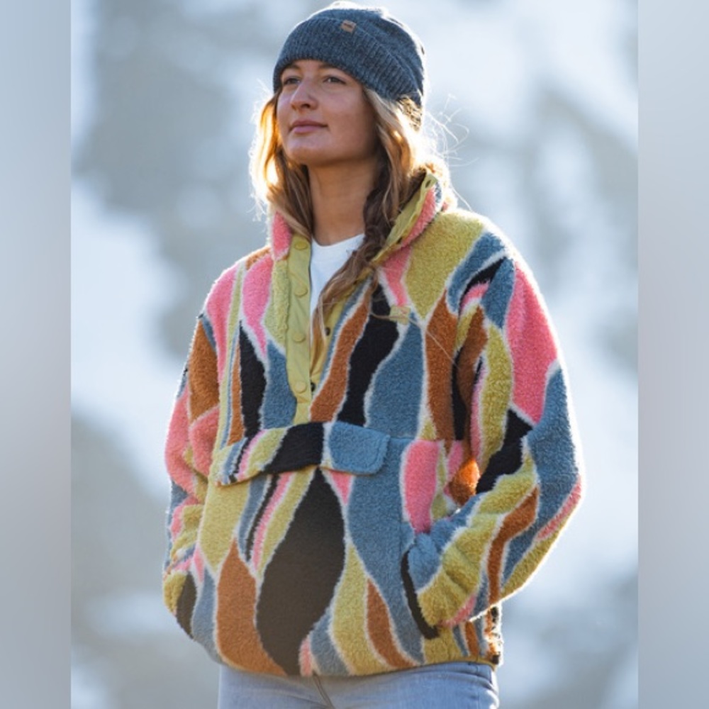 EUC Billabong A/Div Switchback Pullover Mock Neck Sweatshirt -Multicolor Size XL
